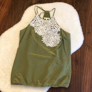 100% Silk Tank Top with Tie Back